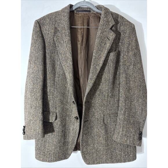 Harris Tweed Houndstooth Blazer 100% Scottish Wool Made In The UK Men’s 40R - Picture 1 of 6